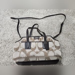 Coach Beige and Black Crossbody Bag